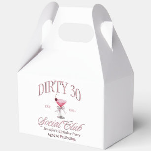 Dirty 30 Coquette Martini Social Club Birthday Favor Boxes