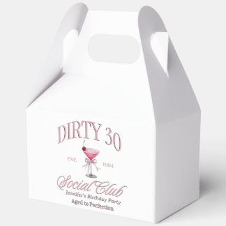 Dirty 30 Coquette Martini Social Club Birthday Favor Boxes