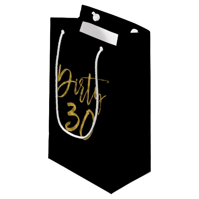 Dirty 30 Gold Foil Birthday Gift Bag (Front Angled)