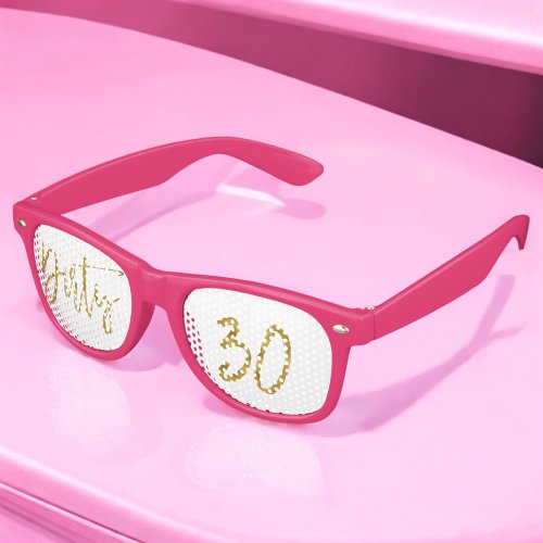 Dirty 30 Gold Foil Birthday Party Glasses