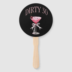 Dirty 30 Pink Coquette Birthday Party Hand Fan
