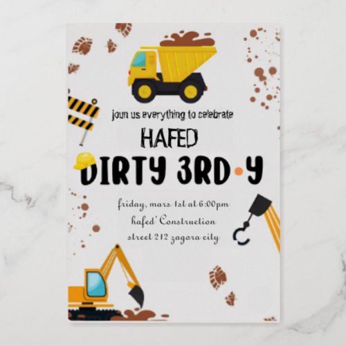 Dirty 3rd_Y Third Birthday Invitation