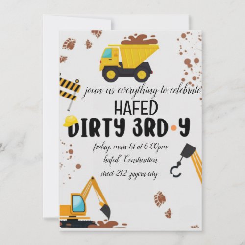 Dirty 3rd_Y Third Birthday Invitation