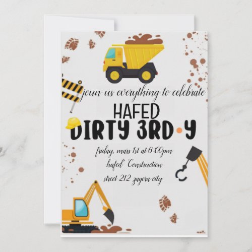 Dirty 3rd_Y Third Birthday Invitation