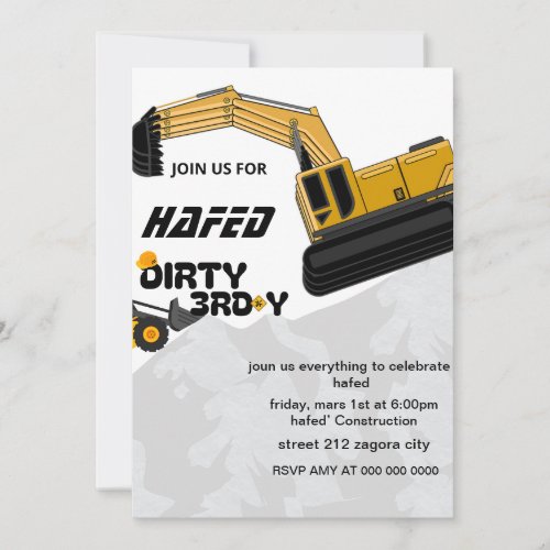 Dirty 3rd_Y Third Birthday Invitation