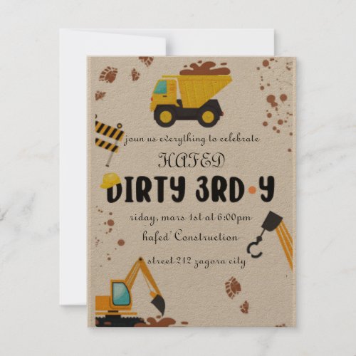 Dirty 3rd_Y Third Birthday Invitation