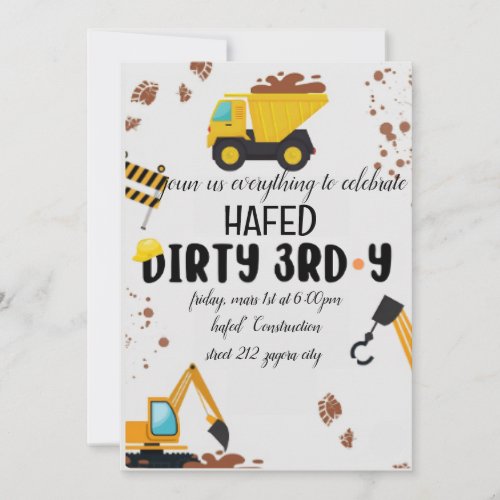 Dirty 3rd_Y Third Birthday Invitation