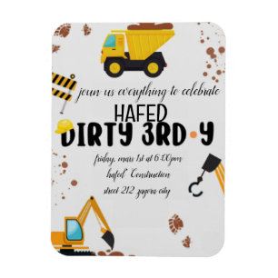 Dirty 3rd-Y Third Birthday Invitation Magnet