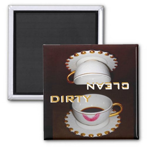 Dirty and Clean Dishwasher Fancy Dishes Magnet