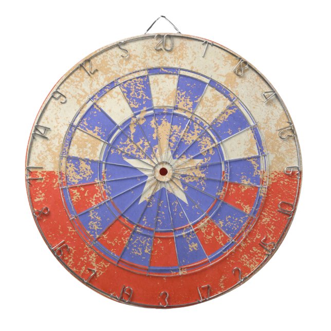 Dirty and cracked Texas flag Dartboard (Front)