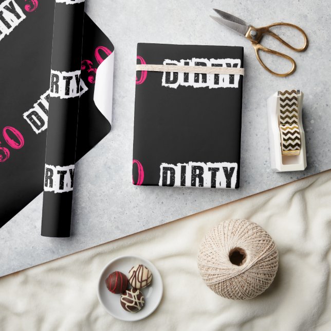 Dirty And Flirty 30 Birthday Party Hot Pink Wrapping Paper (Crafts)