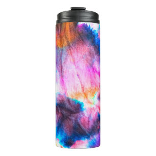 Dirty art. Bright red, lilac, pink, yellow colors. Thermal Tumbler