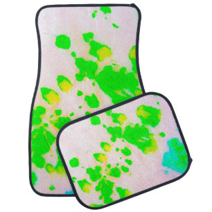 Dirty Art Graffiti. Abstract Decorative Sunny Ikat Car Floor Mat