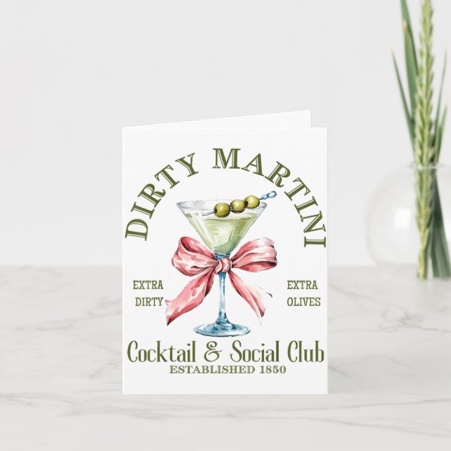 Dirty Bachelorette Martini Tail Club Martini Drink Card (Front)