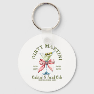 Dirty Bachelorette Martini Tail Club Martini Drink Keychain