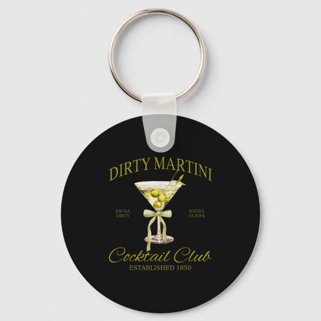 Dirty Bachelorette Martini Tail Club Martini Drink Keychain (Front)