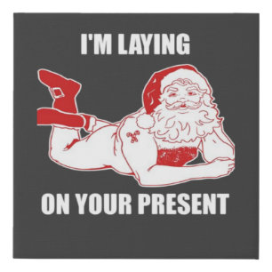 Dirty Bad Naughty Santa Faux Canvas Print