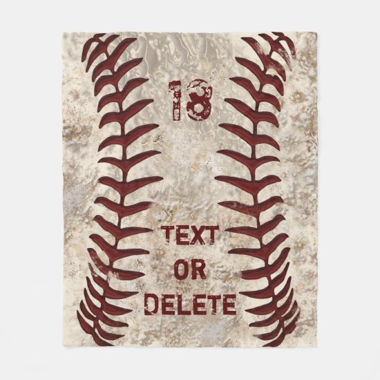 Dirty Baseball Blanket with YOUR NUMBER and NAME