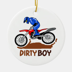 Dirty Boy Motocross Ceramic Ornament