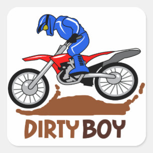 Dirty Boy Motocross Square Sticker