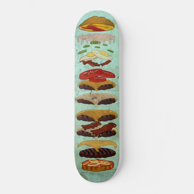 Dirty Burger With Special Sauce Skateboard Deck (Front)
