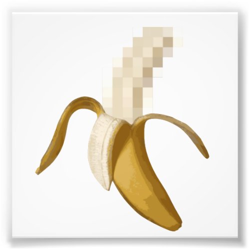 Dirty Censored Peeled Banana Photo Print
