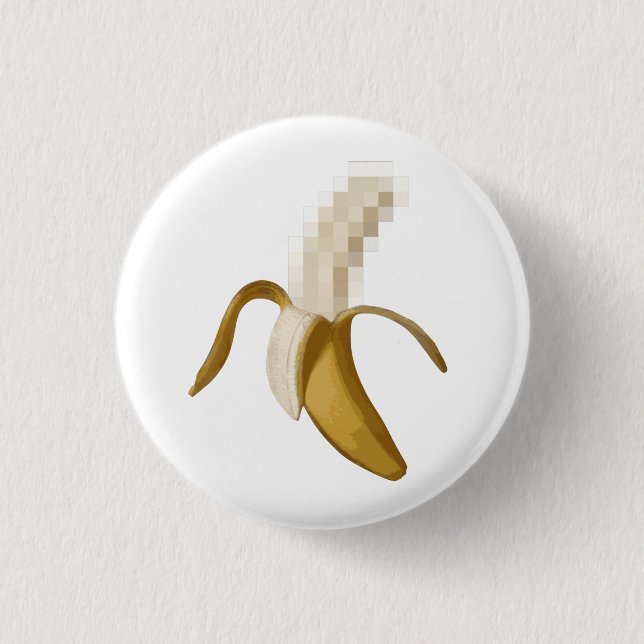 Dirty Censored Peeled Banana Pinback Button (Front)