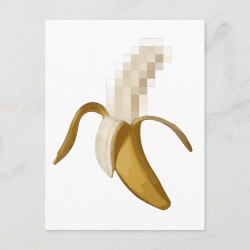 Dirty Censored Peeled Banana Postcard