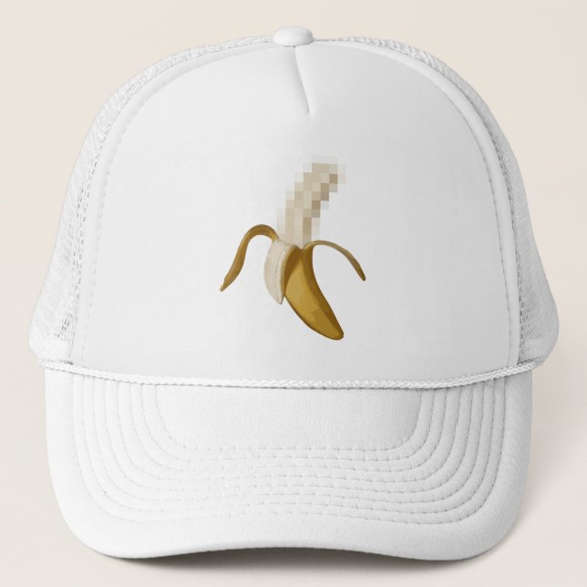 Dirty Censored Peeled Banana Trucker Hat (Front)