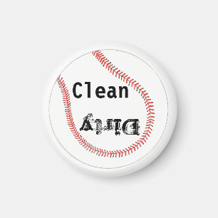 Dirty Clean Baseball Dishwasher Magnets