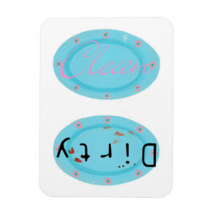Dirty Clean Blue Plates Dishwasher Magnets