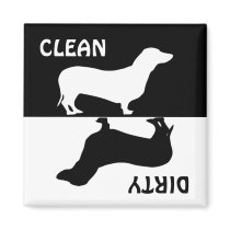 Dirty Clean Dachshund dog dishwasher magnet Dirty Clean Dachshund dog dishwasher magnet
