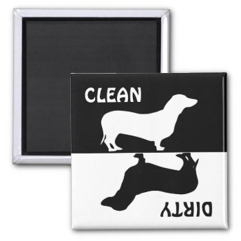 Dirty Clean Dachshund Dog Dishwasher Magnet by roughcollie at Zazzle