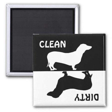 Dirty Clean Dachshund Dog Dishwasher Magnet