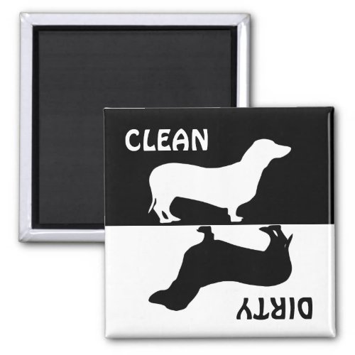 Dirty Clean Dachshund dog dishwasher magnet