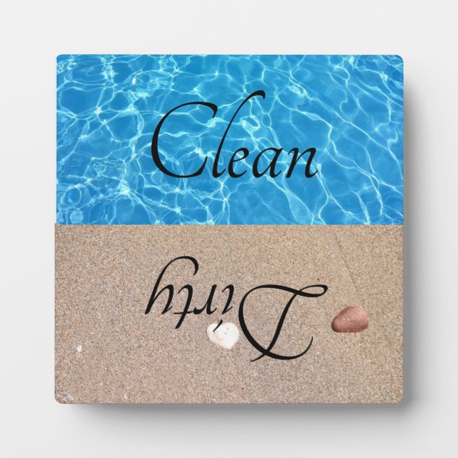 Dirty Clean Dishwasher Beach Water Plaque (Front)