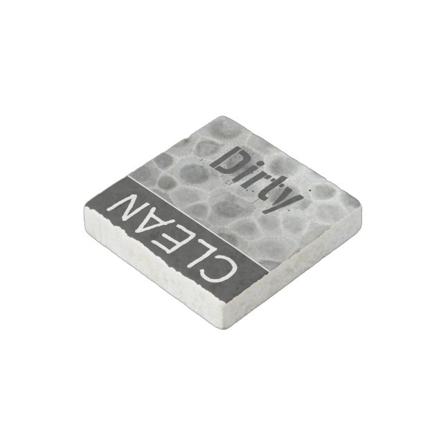 Dirty Clean Dishwasher Faux Petoskey Stone Pattern Stone Magnet (Angled)