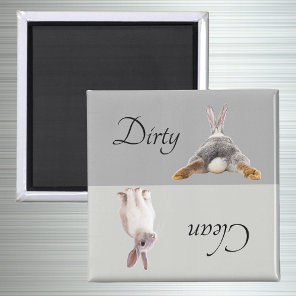 Dirty Clean Dishwasher Magnet Bunny Rabbit Tail