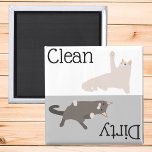 Dirty Clean Dishwasher Magnet Cute Cat Lover<br><div class="desc">This design was created though digital art. It may be personalized in the area provide or customizing by choosing the click to customize further option and changing the name, initials or words. You may also change the text color and style or delete the text for an image only design. Contact...</div>