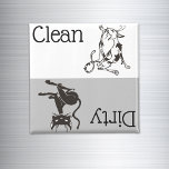 Dirty Clean Dishwasher Magnet Cute Cat Lover<br><div class="desc">This design was created though digital art. It may be personalized in the area provide or customizing by choosing the click to customize further option and changing the name, initials or words. You may also change the text color and style or delete the text for an image only design. Contact...</div>