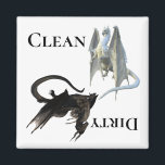Dirty Clean Dishwasher Magnet Dragon<br><div class="desc">This design was created though digital art. It may be personalized in the area provide or customizing by choosing the click to customize further option and changing the name, initials or words. You may also change the text color and style or delete the text for an image only design. Contact...</div>