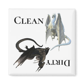 Dirty Clean Dishwasher Magnet Dragon