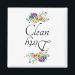 Dirty Clean Dishwasher Magnet Floral Flowers<br><div class="desc">This design was created though digital art. It may be personalized in the area provide or customizing by choosing the click to customize further option and changing the name, initials or words. You may also change the text color and style or delete the text for an image only design. Contact...</div>