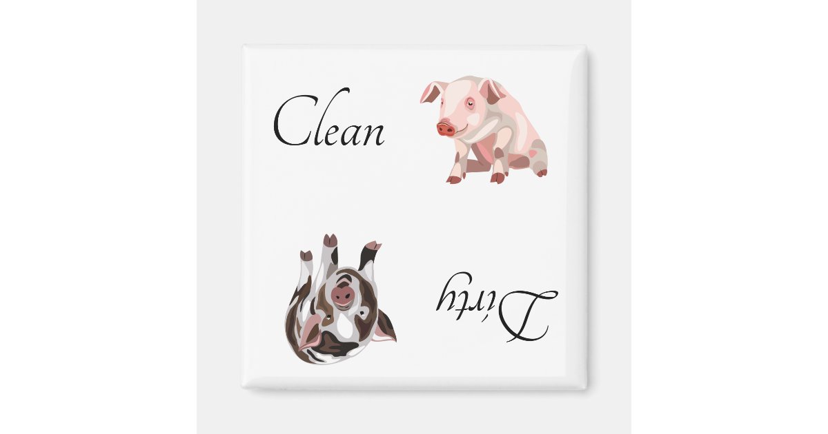 Dirty Clean Dishwasher Magnet Pig Farm Animal | Zazzle.com