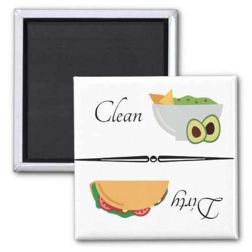 Dirty Clean Dishwasher Magnet Taco Avocado