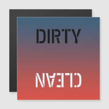 Dirty Clean Dishwasher Magnetic Card by stopnbuy at Zazzle