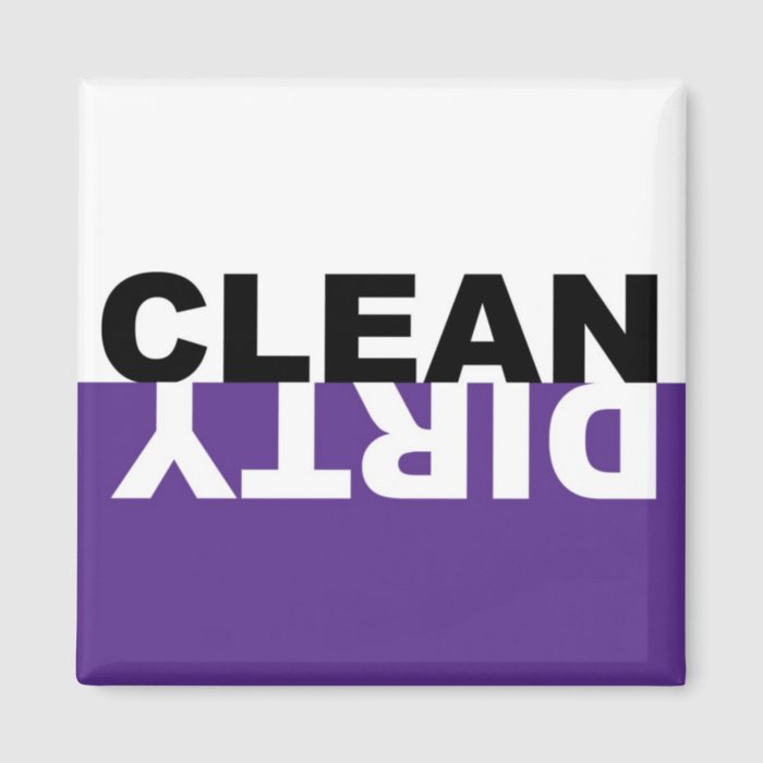 Dirty Clean Dishwasher Purple Magnet