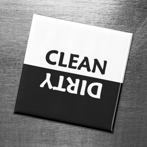 Dirty_Clean Minimalist Black and White Colorblock Magnet