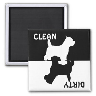 Dirty Clean Westie dog dishwasher magnet, gift Magnet
