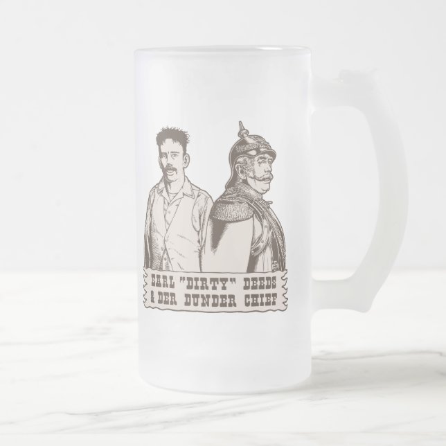 Dirty Deeds & Der Dunder Chief Frosted Glass Beer Mug (Right)